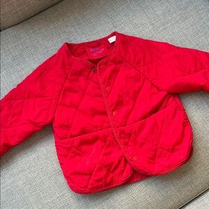 Zara Red Puffer Jacket Lightweight Quilted Design